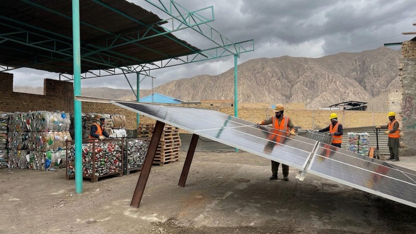 Staff inspecting equipment in the operational area